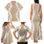 Hawaii Aloha Plumeria Lei Beige Palaka Family Matching Tank Maxi Dress and Hawaiian Shirt - Polynesian Pride