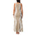 Hawaii Aloha Plumeria Lei Beige Palaka Family Matching Tank Maxi Dress and Hawaiian Shirt - Polynesian Pride