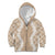Hawaii Aloha Plumeria Lei Beige Palaka Kid Hoodie - Polynesian Pride