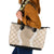 Hawaii Aloha Plumeria Lei Beige Palaka Leather Tote Bag - Polynesian Pride