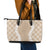 Hawaii Aloha Plumeria Lei Beige Palaka Leather Tote Bag - Polynesian Pride
