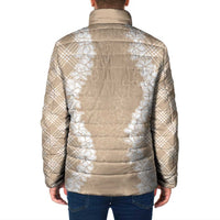 Hawaii Aloha Plumeria Lei Beige Palaka Padded Jacket LT7 - Polynesian Pride