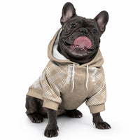 Hawaii Aloha Plumeria Lei Beige Palaka Pet Hoodie