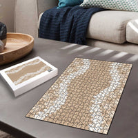 Hawaii Aloha Plumeria Lei Beige Palaka Puzzle - Polynesian Pride