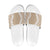Hawaii Aloha Plumeria Lei Beige Palaka Slide Sandals - Polynesian Pride
