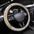 Hawaii Aloha Plumeria Lei Beige Palaka Steering Wheel Cover - Polynesian Pride