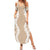 Hawaii Aloha Plumeria Lei Beige Palaka Summer Maxi Dress - Polynesian Pride