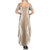 Hawaii Aloha Plumeria Lei Beige Palaka Summer Maxi Dress - Polynesian Pride