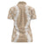 Hawaii Aloha Plumeria Lei Beige Palaka Women Polo Shirt - Polynesian Pride