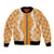Hawaii Aloha Plumeria Lei Orange Palaka Bomber Jacket - Polynesian Pride