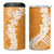 Hawaii Aloha Plumeria Lei Orange Palaka 4 in 1 Can Cooler Tumbler - Polynesian Pride