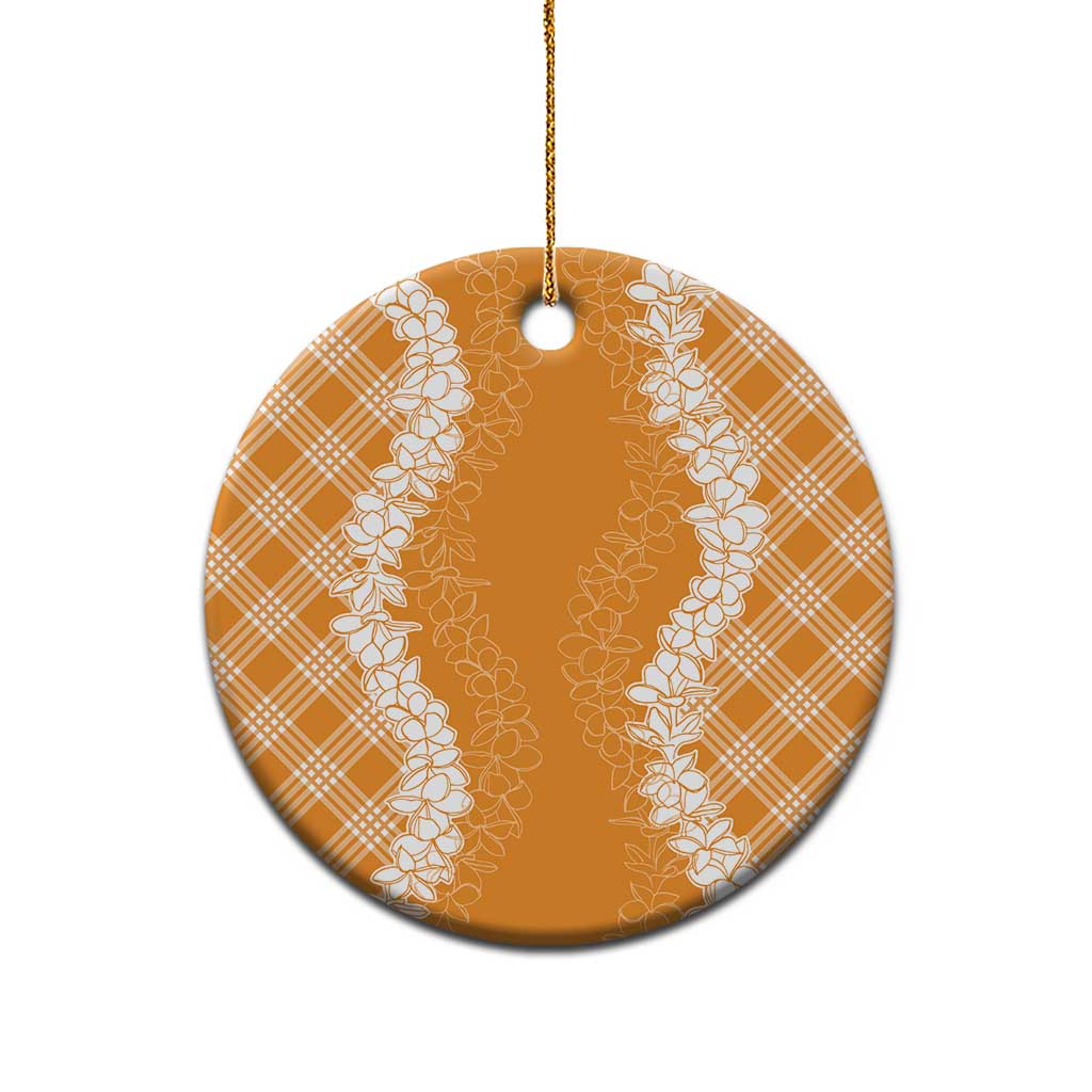Hawaii Aloha Plumeria Lei Orange Palaka Ceramic Ornament - Polynesian Pride