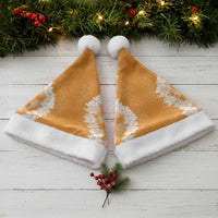 Hawaii Aloha Plumeria Lei Orange Palaka Christmas Santa Hat - Polynesian Pride