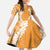 Hawaii Aloha Plumeria Lei Orange Palaka Family Matching Off Shoulder Maxi Dress and Hawaiian Shirt - Polynesian Pride