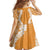 Hawaii Aloha Plumeria Lei Orange Palaka Family Matching Off Shoulder Maxi Dress and Hawaiian Shirt - Polynesian Pride