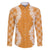 Hawaii Aloha Plumeria Lei Orange Palaka Family Matching Puletasi and Hawaiian Shirt - Polynesian Pride