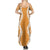 Hawaii Aloha Plumeria Lei Orange Palaka Family Matching Summer Maxi Dress and Hawaiian Shirt - Polynesian Pride