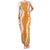 Hawaii Aloha Plumeria Lei Orange Palaka Family Matching Tank Maxi Dress and Hawaiian Shirt - Polynesian Pride