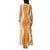 Hawaii Aloha Plumeria Lei Orange Palaka Family Matching Tank Maxi Dress and Hawaiian Shirt - Polynesian Pride