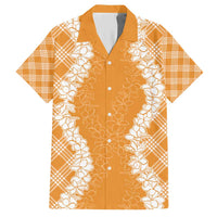 Hawaii Aloha Plumeria Lei Orange Palaka Hawaiian Shirt - Polynesian Pride