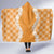 Hawaii Aloha Plumeria Lei Orange Palaka Hooded Blanket - Polynesian Pride