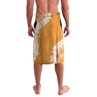 Hawaii Aloha Plumeria Lei Orange Palaka Lavalava - Polynesian Pride