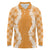 Hawaii Aloha Plumeria Lei Orange Palaka Long Sleeve Polo Shirt - Polynesian Pride