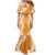 Hawaii Aloha Plumeria Lei Orange Palaka Mermaid Dress - Polynesian Pride