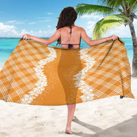 Hawaii Aloha Plumeria Lei Orange Palaka Sarong - Polynesian Pride