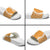 Hawaii Aloha Plumeria Lei Orange Palaka Slide Sandals - Polynesian Pride