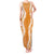 Hawaii Aloha Plumeria Lei Orange Palaka Tank Maxi Dress - Polynesian Pride