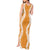 Hawaii Aloha Plumeria Lei Orange Palaka Tank Maxi Dress - Polynesian Pride