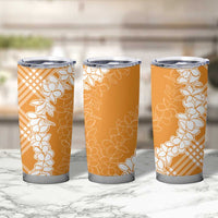 Hawaii Aloha Plumeria Lei Orange Palaka Tumbler Cup - Polynesian Pride