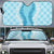 Hawaii Aloha Plumeria Lei Turquoise Palaka Auto Sun Shade - Polynesian Pride