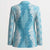 Hawaii Aloha Plumeria Lei Turquoise Palaka Blazer - Polynesian Pride