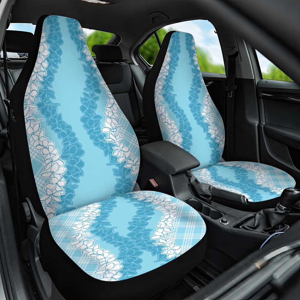 Hawaii Aloha Plumeria Lei Turquoise Palaka Car Seat Cover - Polynesian Pride