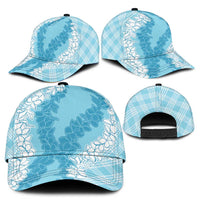 Hawaii Aloha Plumeria Lei Turquoise Palaka Classic Cap - Polynesian Pride