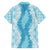 Hawaii Aloha Plumeria Lei Turquoise Palaka Family Matching Off Shoulder Short Dress and Hawaiian Shirt - Polynesian Pride