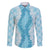 Hawaii Aloha Plumeria Lei Turquoise Palaka Family Matching Off Shoulder Short Dress and Hawaiian Shirt - Polynesian Pride