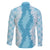 Hawaii Aloha Plumeria Lei Turquoise Palaka Family Matching Off Shoulder Short Dress and Hawaiian Shirt - Polynesian Pride