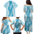 Hawaii Aloha Plumeria Lei Turquoise Palaka Family Matching Puletasi and Hawaiian Shirt - Polynesian Pride
