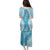 Hawaii Aloha Plumeria Lei Turquoise Palaka Family Matching Puletasi and Hawaiian Shirt - Polynesian Pride