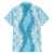 Hawaii Aloha Plumeria Lei Turquoise Palaka Family Matching Short Sleeve Bodycon Dress and Hawaiian Shirt - Polynesian Pride