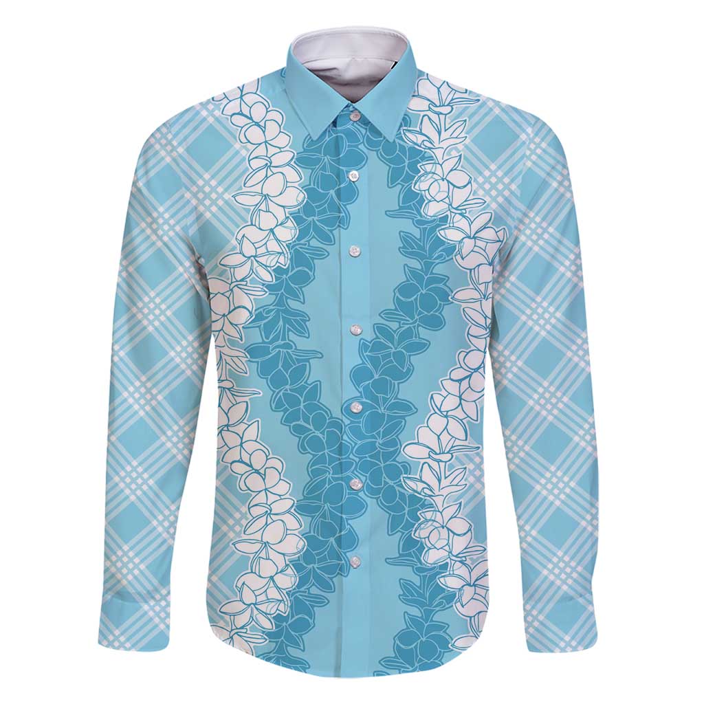 Hawaii Aloha Plumeria Lei Turquoise Palaka Family Matching Summer Maxi Dress and Hawaiian Shirt - Polynesian Pride