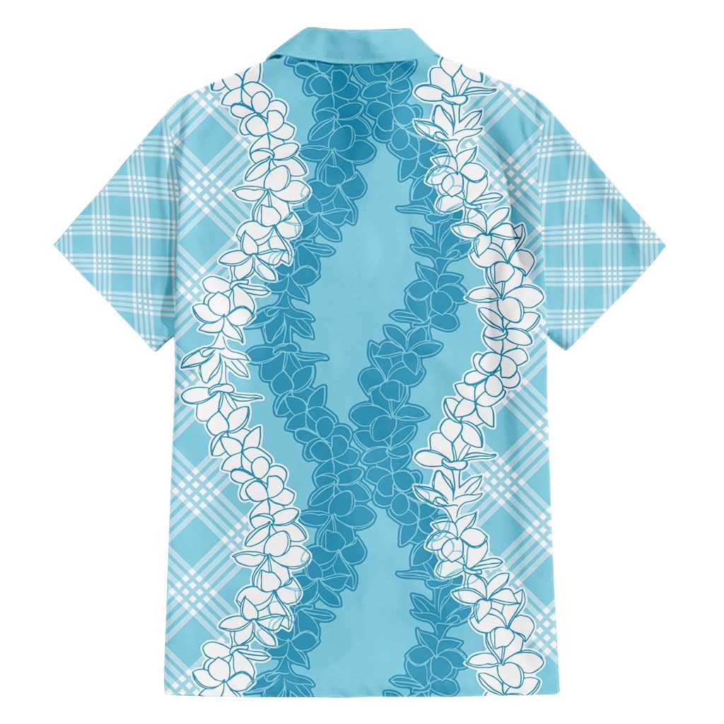 Hawaii Aloha Plumeria Lei Turquoise Palaka Hawaiian Shirt - Polynesian Pride
