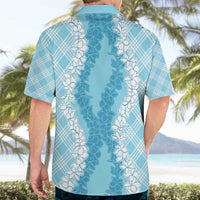 Hawaii Aloha Plumeria Lei Turquoise Palaka Hawaiian Shirt - Polynesian Pride