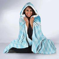 Hawaii Aloha Plumeria Lei Turquoise Palaka Hooded Blanket - Polynesian Pride