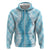 Hawaii Aloha Plumeria Lei Turquoise Palaka Hoodie - Polynesian Pride