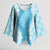 Hawaii Aloha Plumeria Lei Turquoise Palaka Kimono Sleeve Blouse - Polynesian Pride