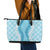 Hawaii Aloha Plumeria Lei Turquoise Palaka Leather Tote Bag - Polynesian Pride
